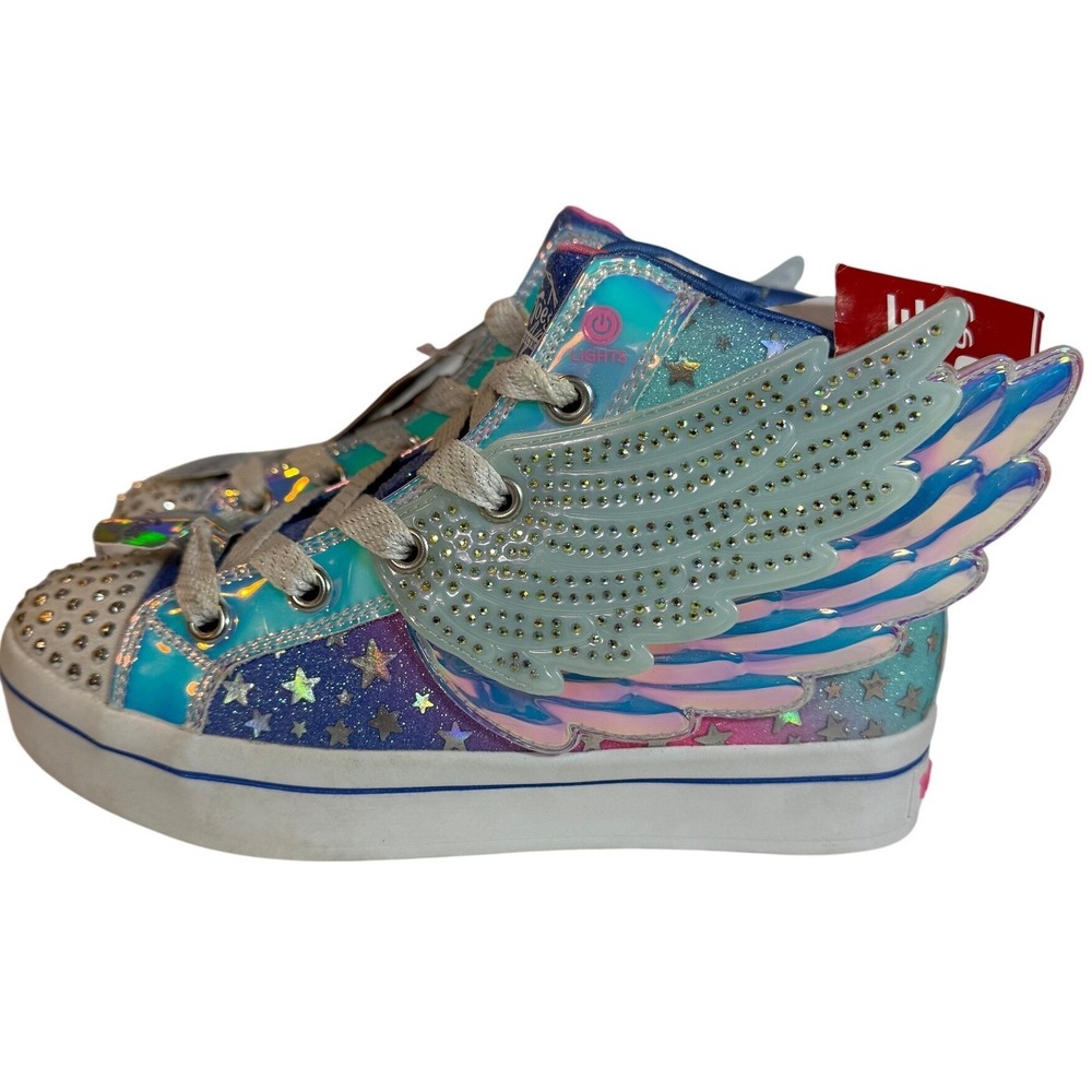 Skechers Twinkle Toes Diamond Collection Light Up Wing Sneakers Size 1.5 Youth